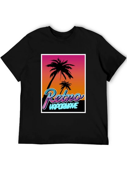 Camiseta Retro Vaporwave Palmeras Estilo Verano