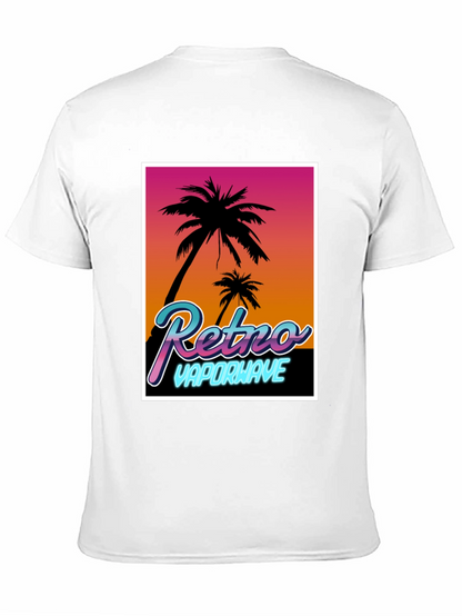 Camiseta Retro Vaporwave Palmeras Estilo Verano