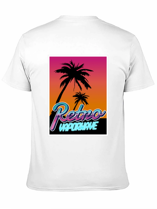 Camiseta Retro Vaporwave Palmeras Estilo Verano