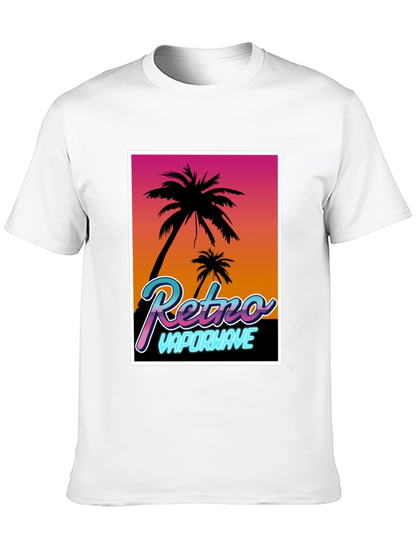 Camiseta Retro Vaporwave Palmeras Estilo Verano