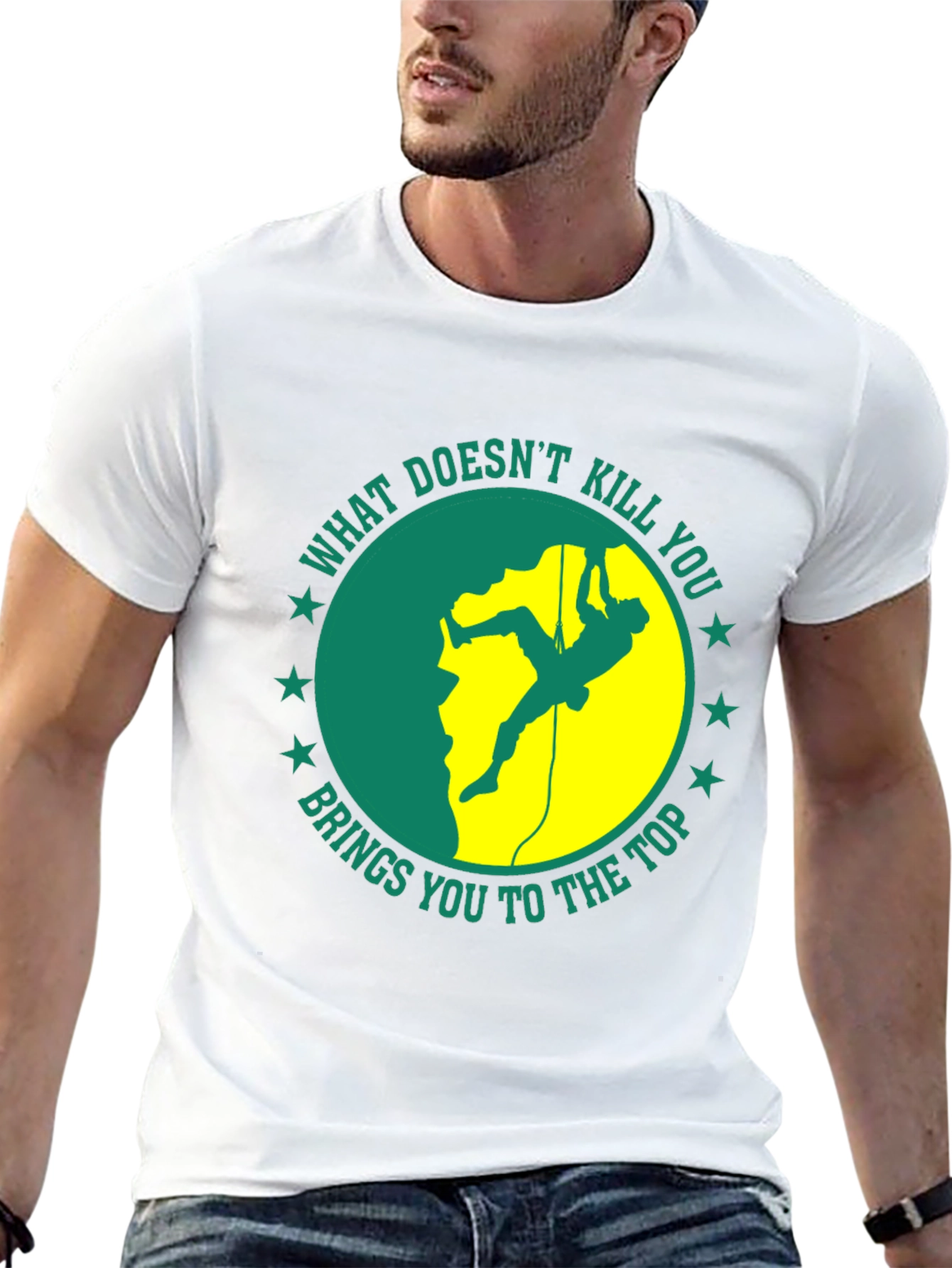 Camiseta Negra Motivacional de Escalada