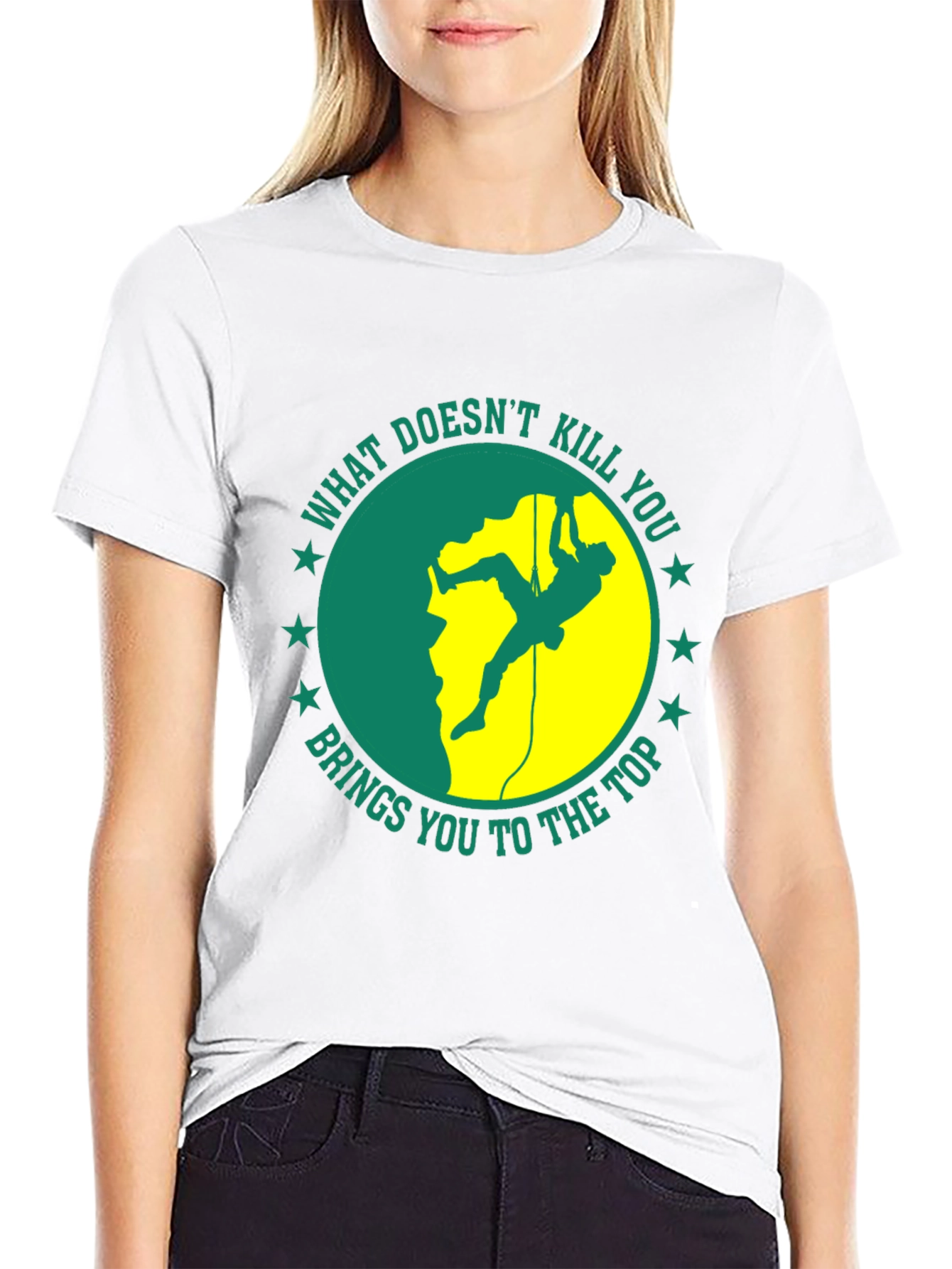 Camiseta Negra Motivacional de Escalada