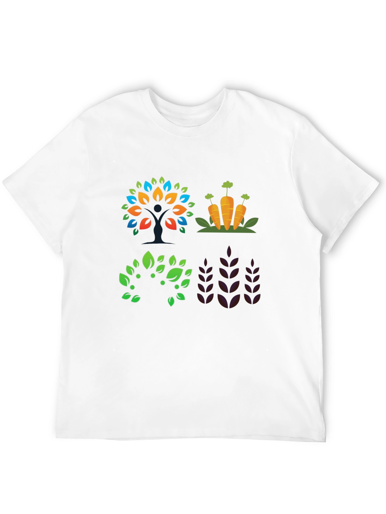 Camiseta Negra con Diseño de Naturaleza