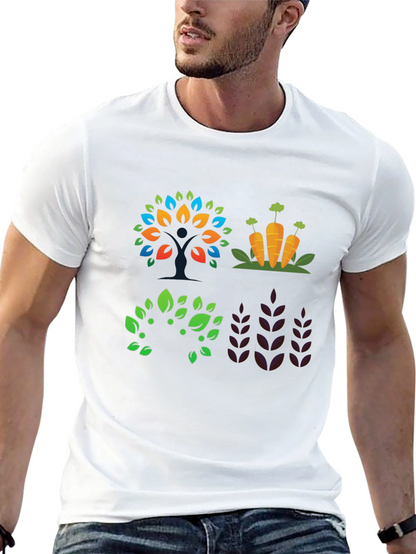 Camiseta Negra con Diseño de Naturaleza