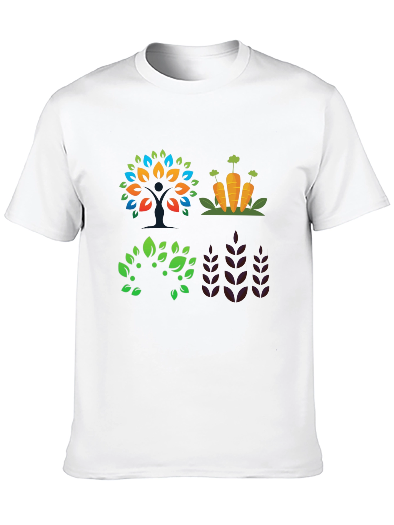 Camiseta Negra con Diseño de Naturaleza