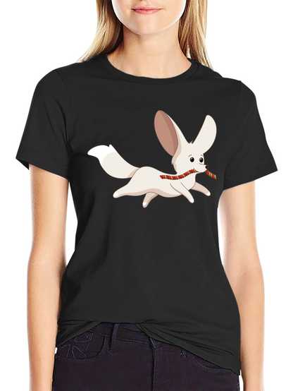 Camiseta Negra Hombre con Diseño de Zorro Fennec