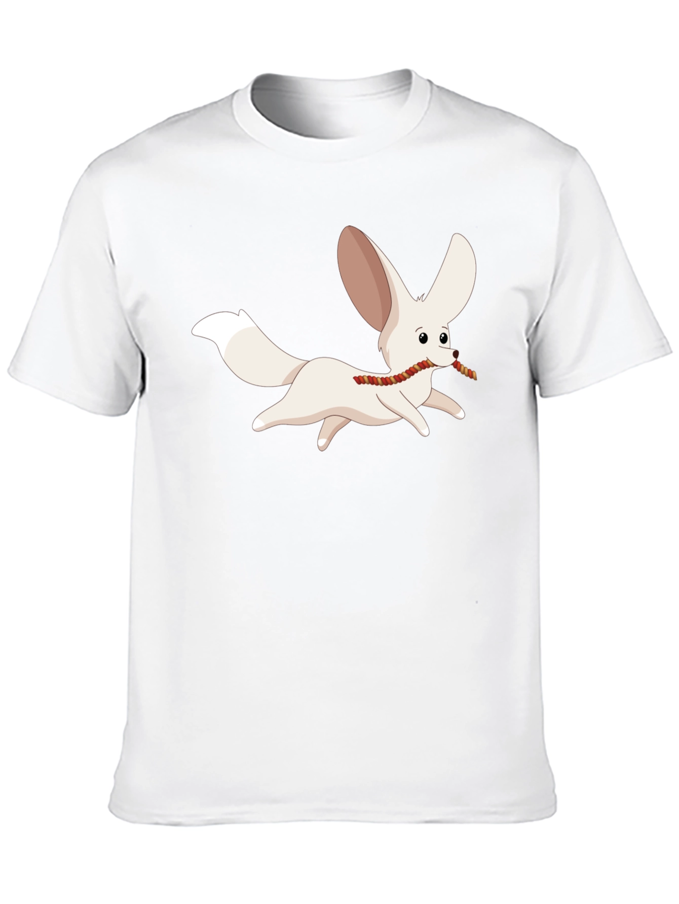 Camiseta Negra Hombre con Diseño de Zorro Fennec