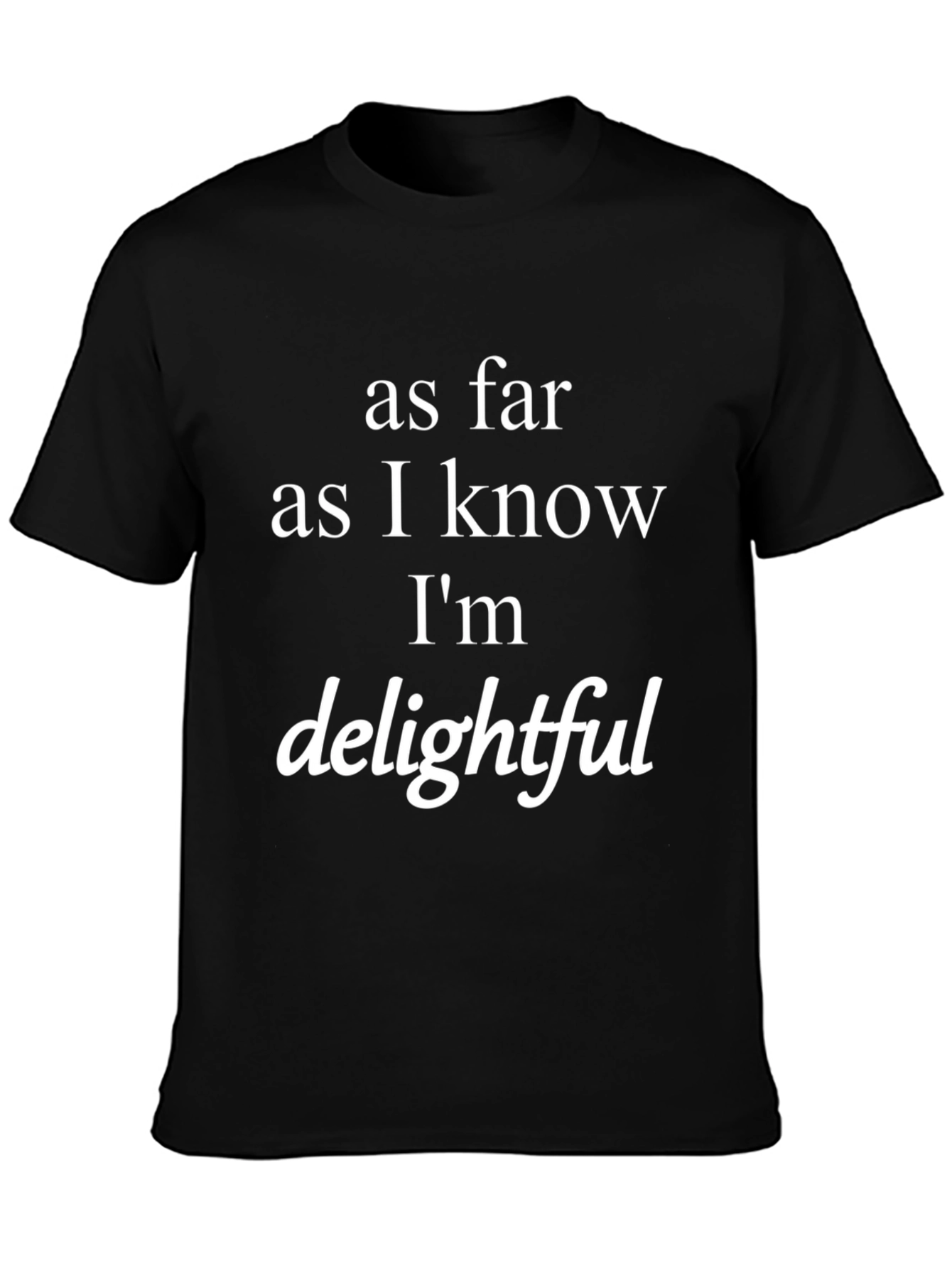 Camiseta Negra con Texto Delightful