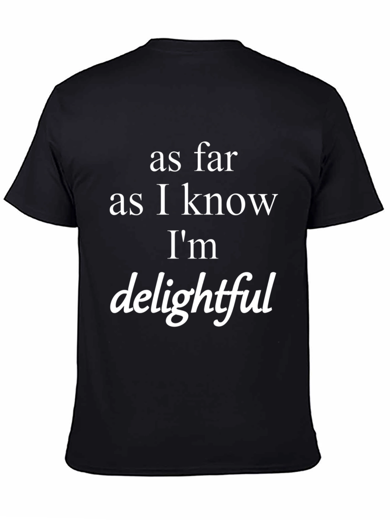Camiseta Negra con Texto Delightful