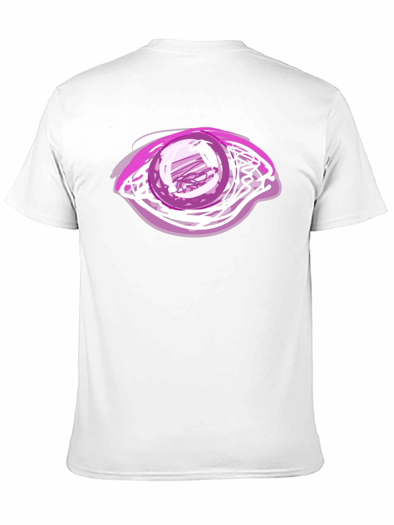 Camiseta Negra con Diseño de Ojo Abstracto Rosa