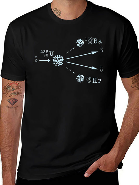 Camiseta Negra con Diseño de Fisión Nuclear