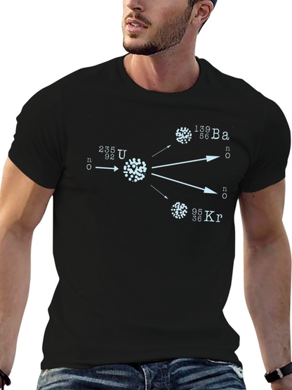 Camiseta Negra con Diseño de Fisión Nuclear