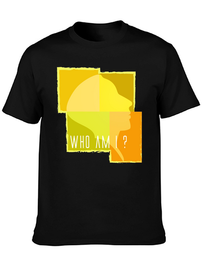 Camiseta Negra ¿Quién Soy Yo? para Hombre