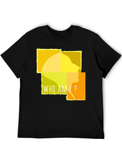 Camiseta Negra ¿Quién Soy Yo? para Hombre