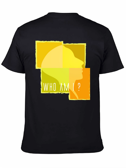 Camiseta Negra ¿Quién Soy Yo? para Hombre