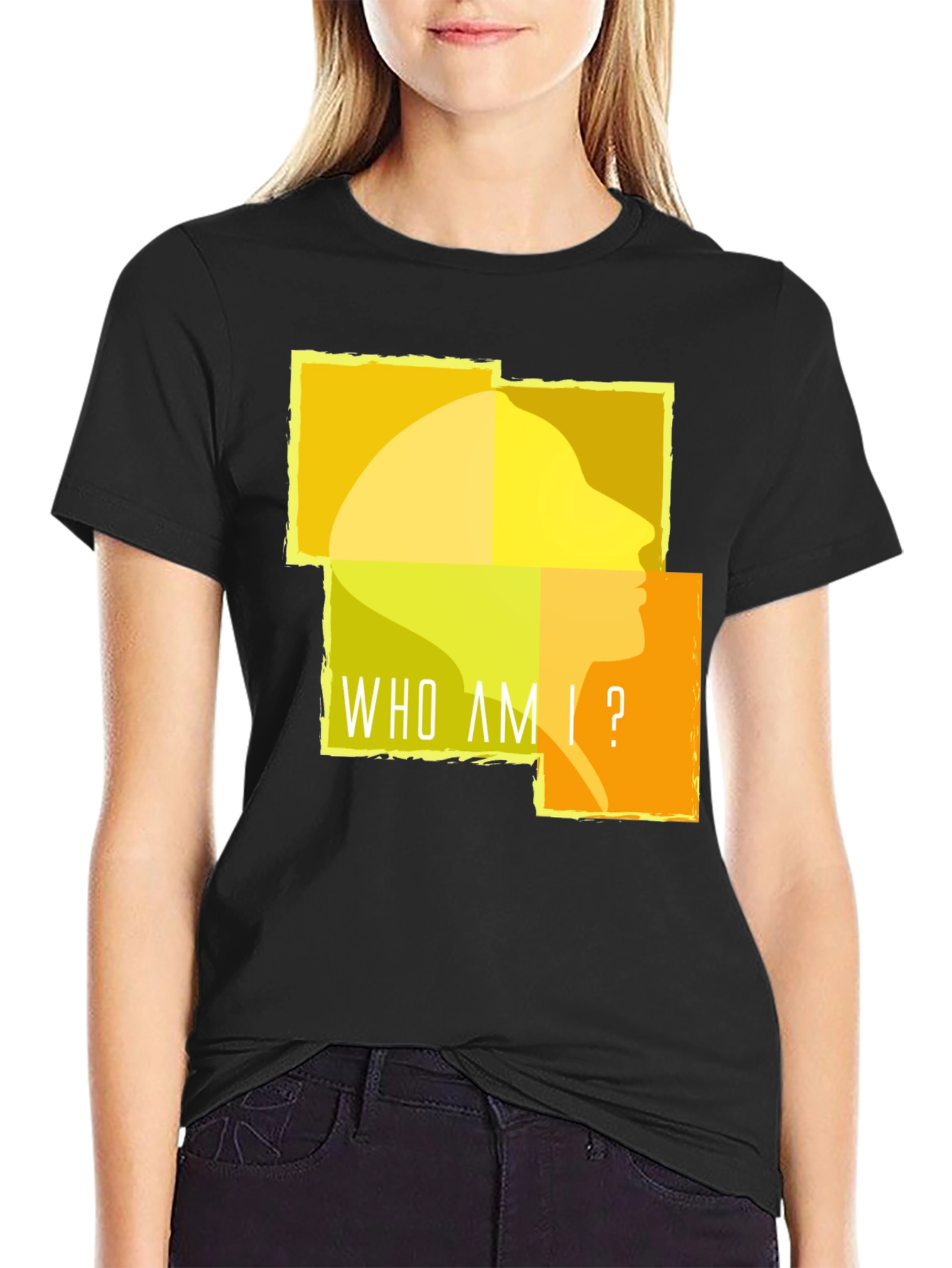 Camiseta Negra ¿Quién Soy Yo? para Hombre