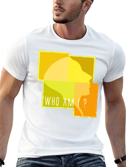 Camiseta Negra ¿Quién Soy Yo? para Hombre