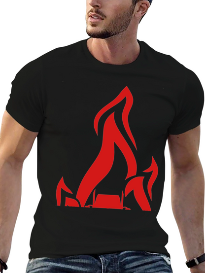 Camiseta Negra con Llamas Rojas