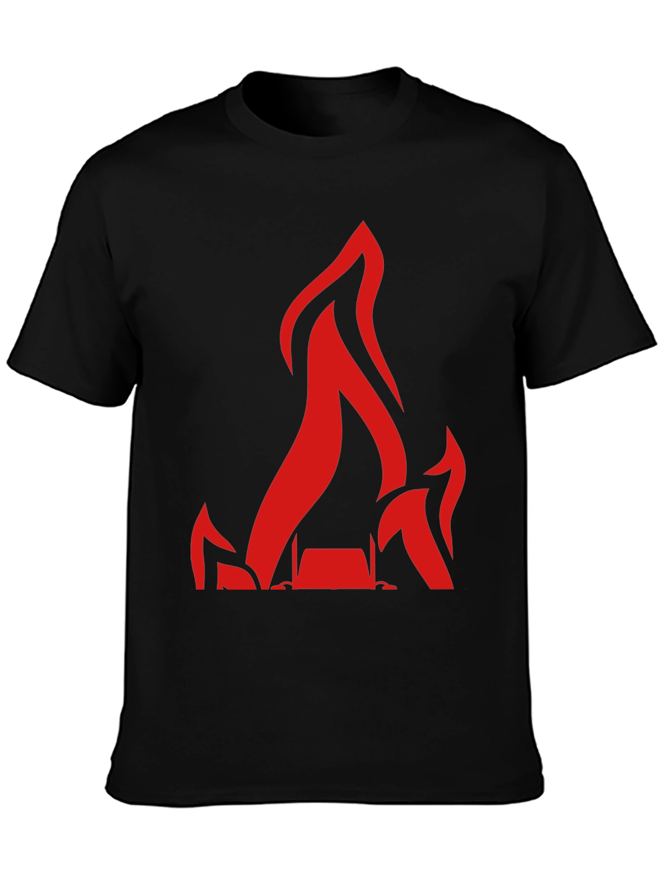 Camiseta Negra con Llamas Rojas