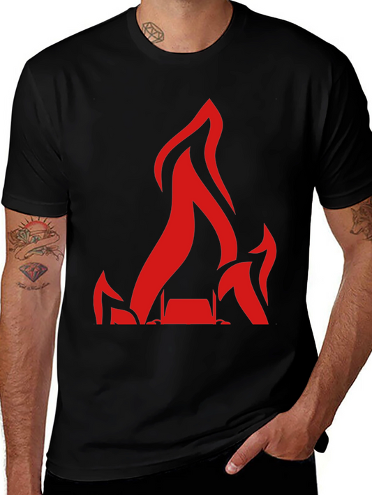 Camiseta Negra con Llamas Rojas