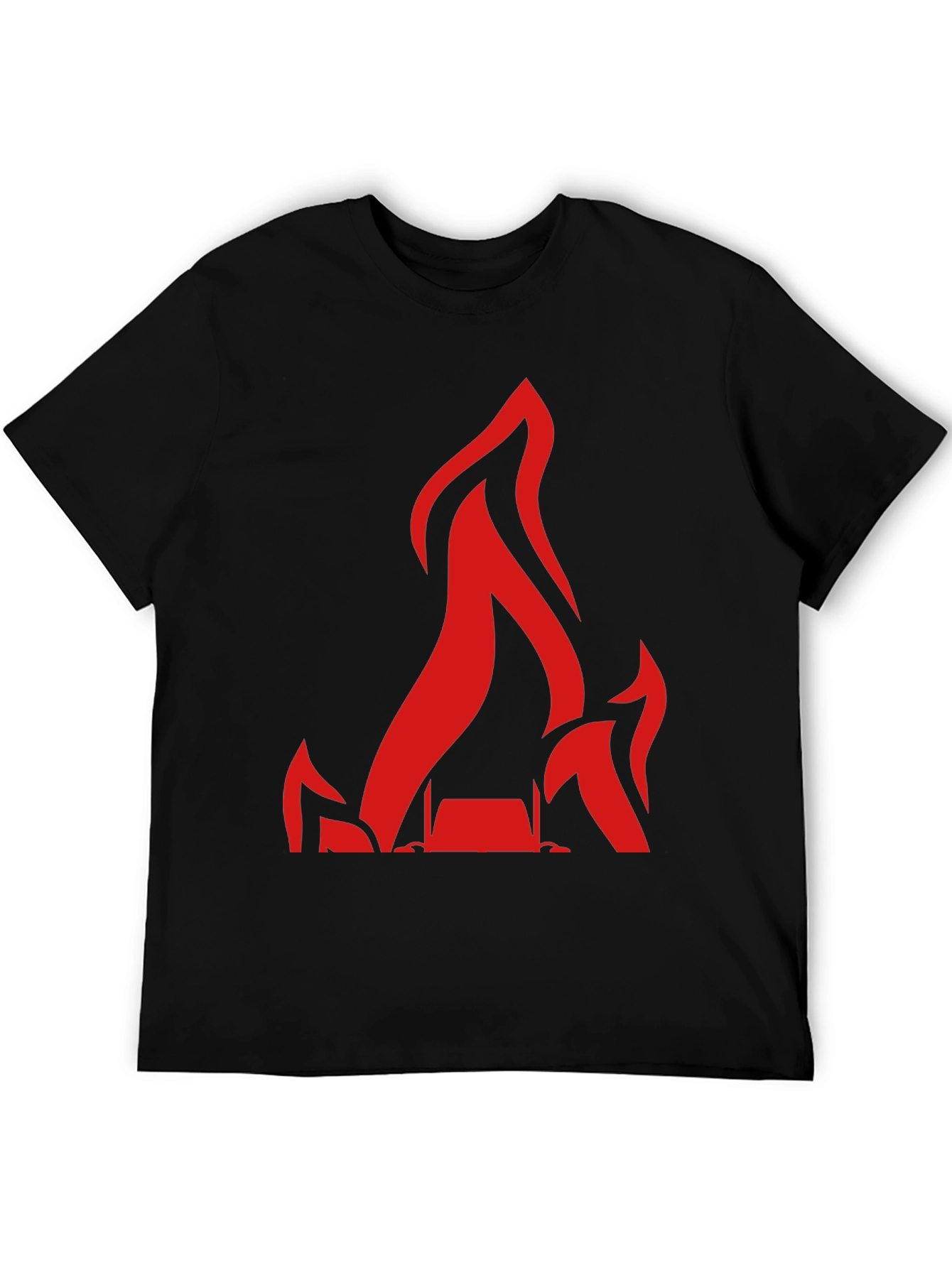 Camiseta Negra con Llamas Rojas