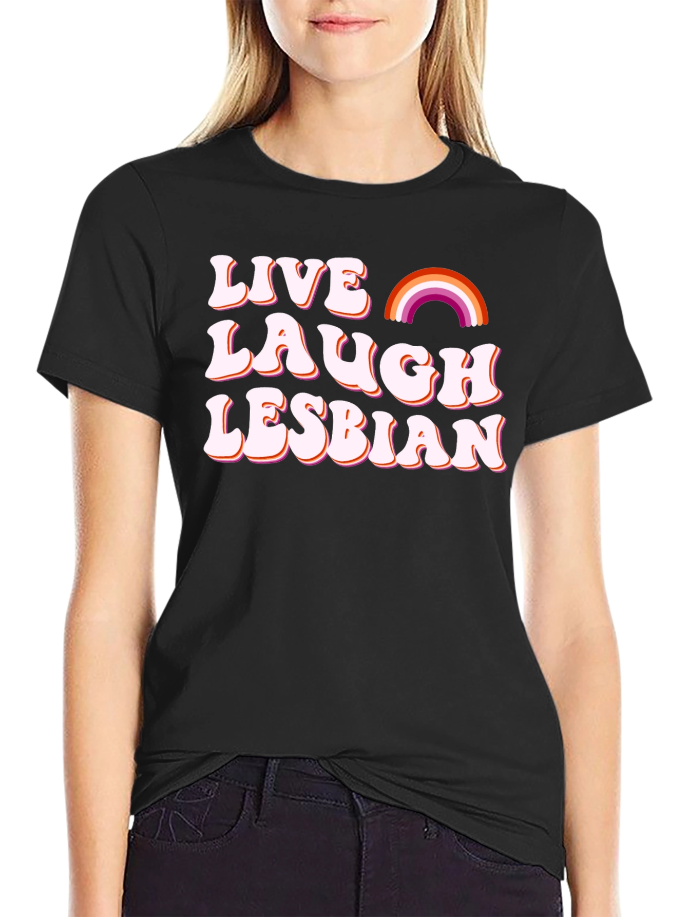 Camiseta Negra - Vive Ríe Lesbiana