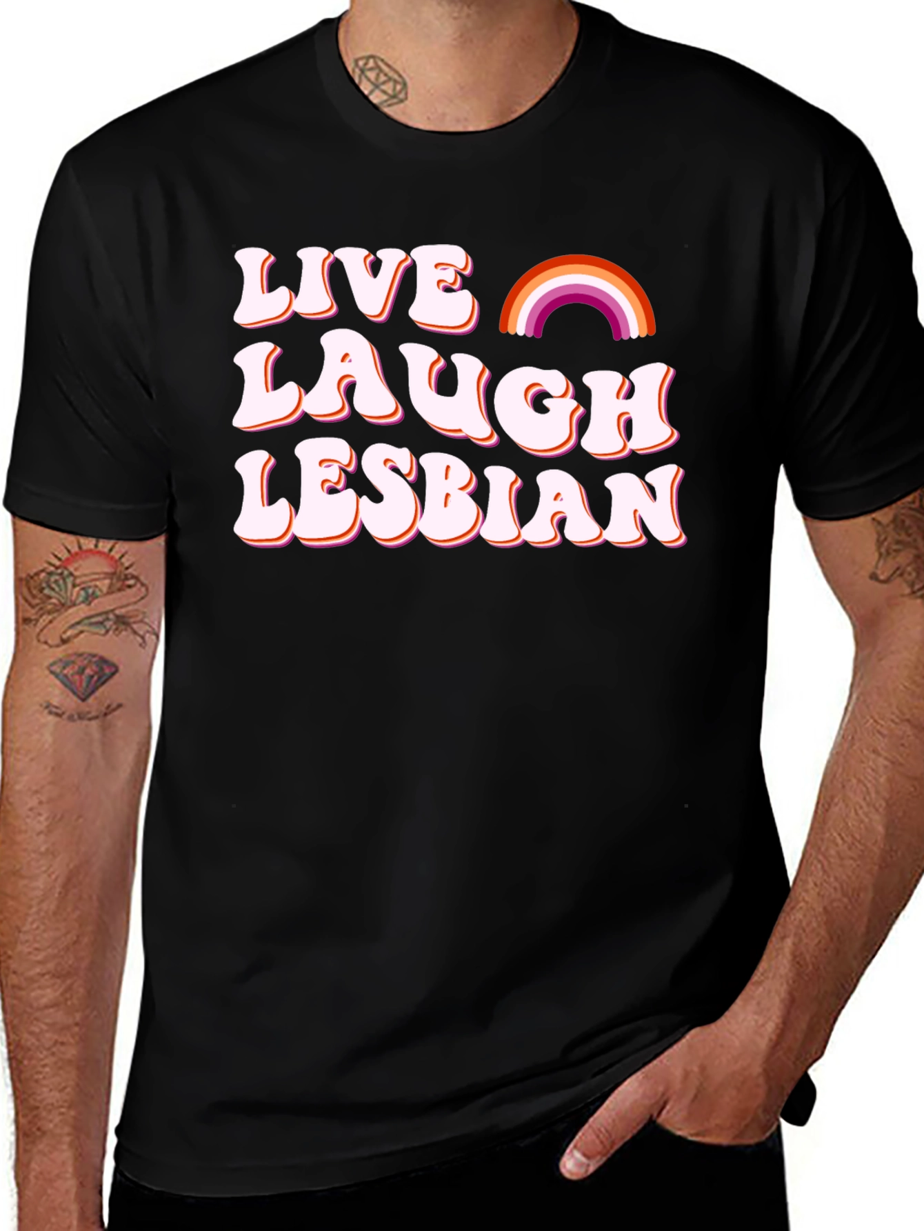 Camiseta Negra - Vive Ríe Lesbiana