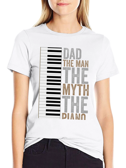 Camiseta Negra Papá el Hombre el Mito el Piano