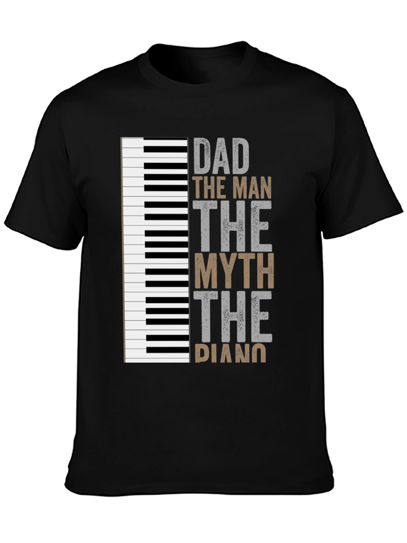 Camiseta Negra Papá el Hombre el Mito el Piano