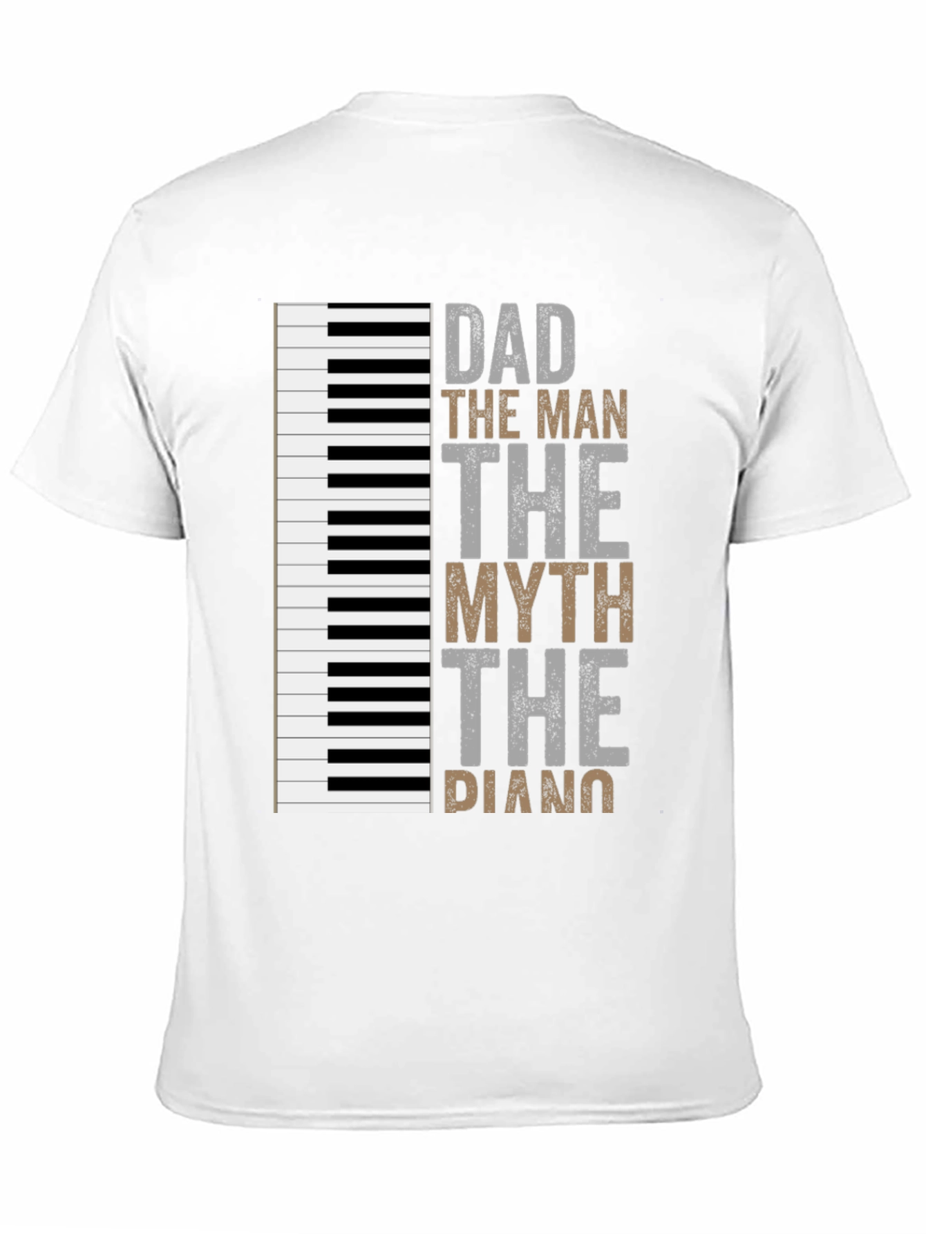 Camiseta Negra Papá el Hombre el Mito el Piano