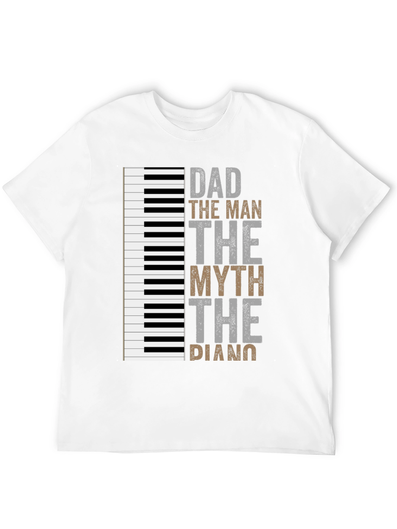 Camiseta Negra Papá el Hombre el Mito el Piano