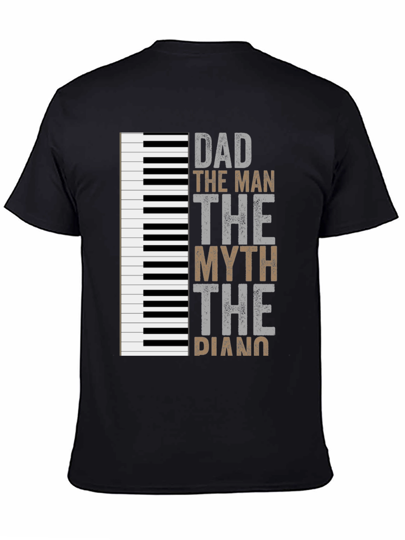 Camiseta Negra Papá el Hombre el Mito el Piano