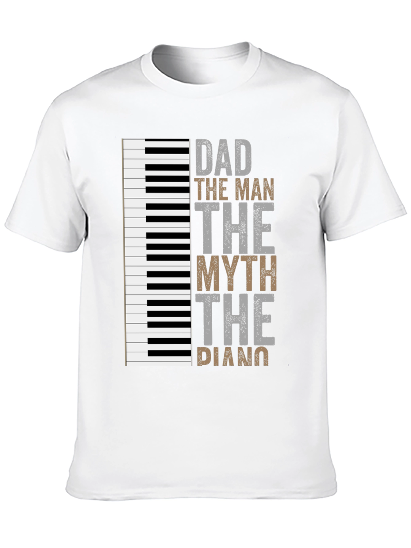 Camiseta Negra Papá el Hombre el Mito el Piano