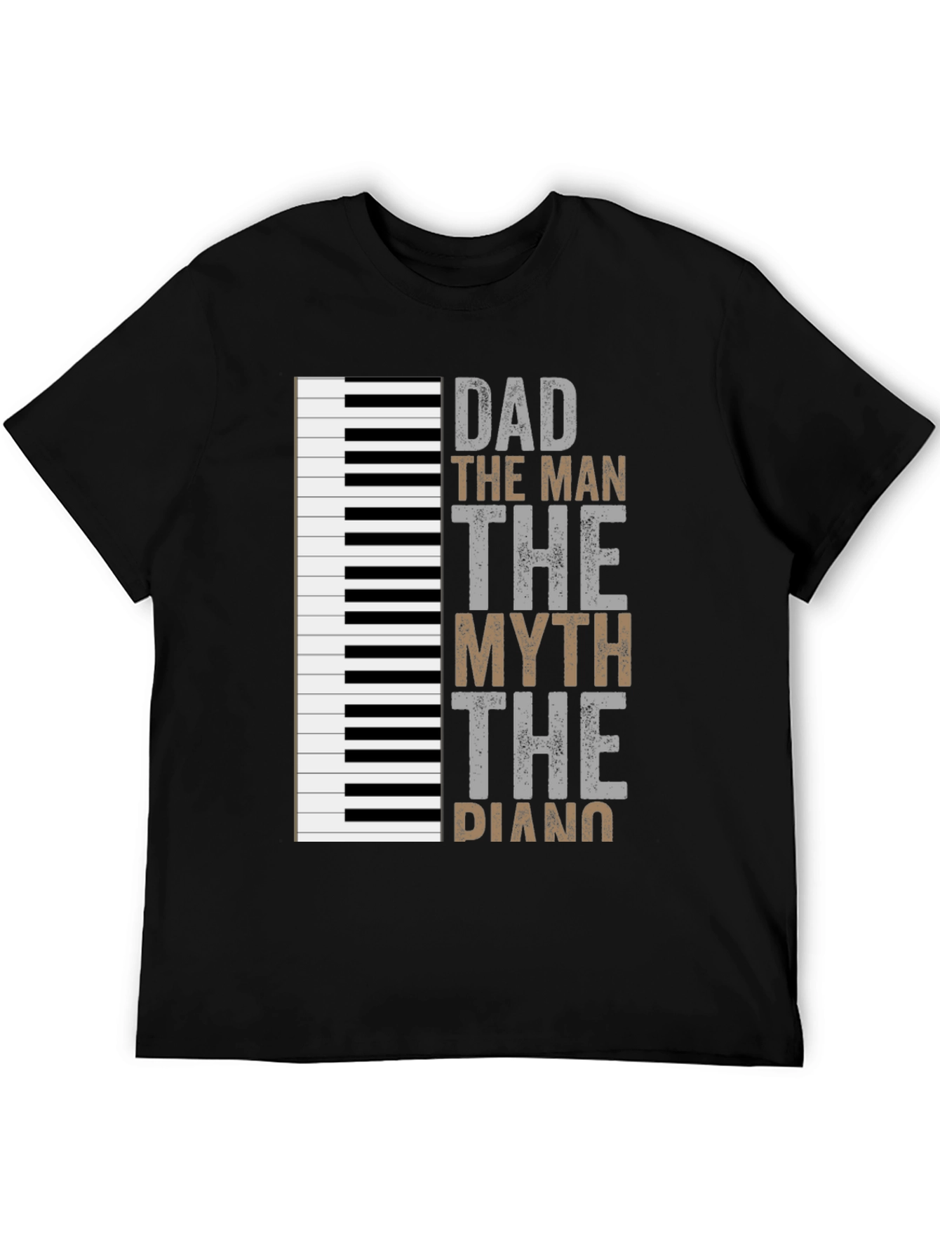 Camiseta Negra Papá el Hombre el Mito el Piano