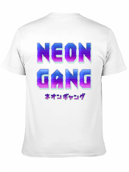 Camiseta Negra Neon Gang Estilo Retro