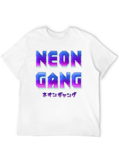 Camiseta Negra Neon Gang Estilo Retro