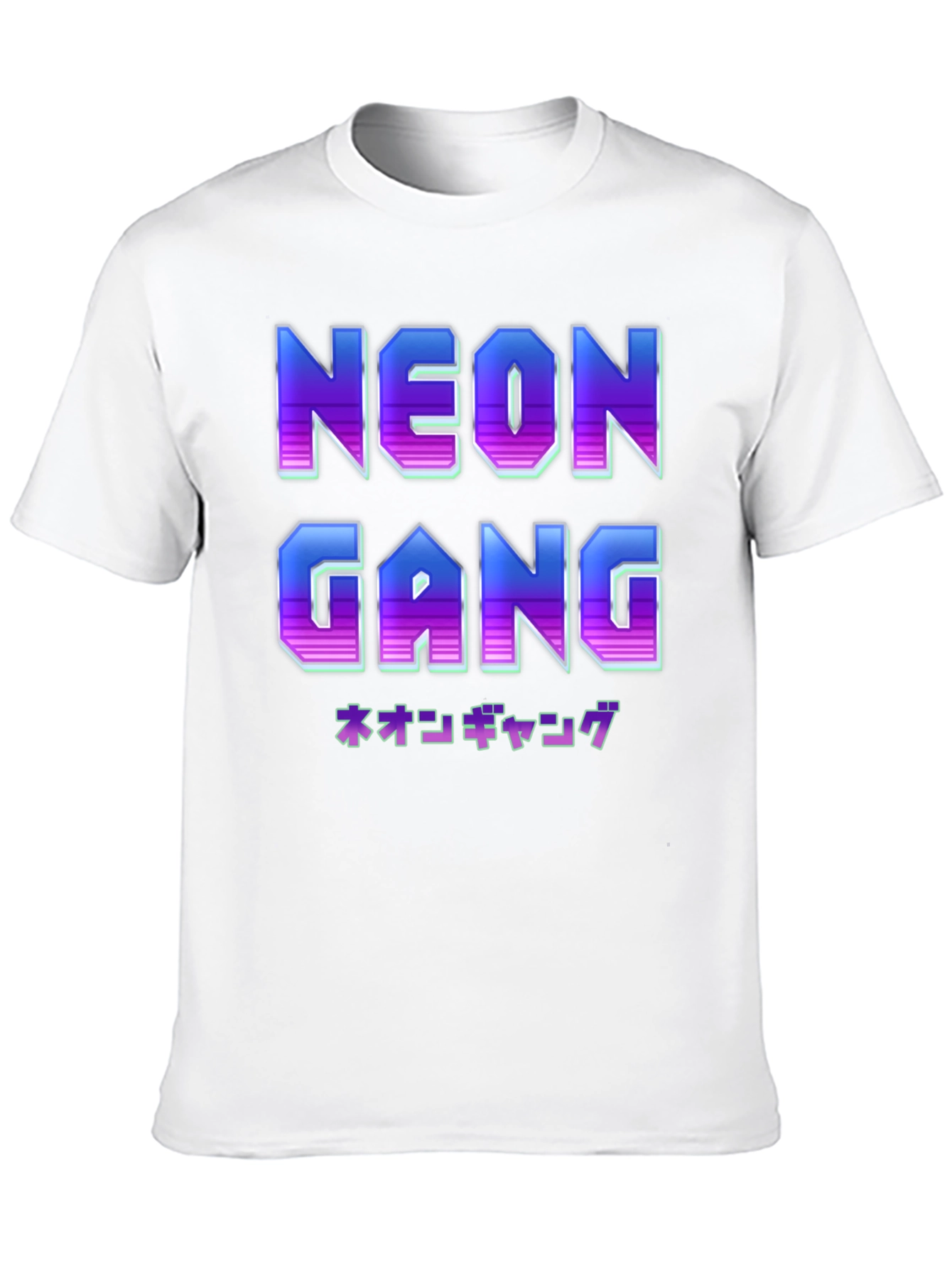 Camiseta Negra Neon Gang Estilo Retro