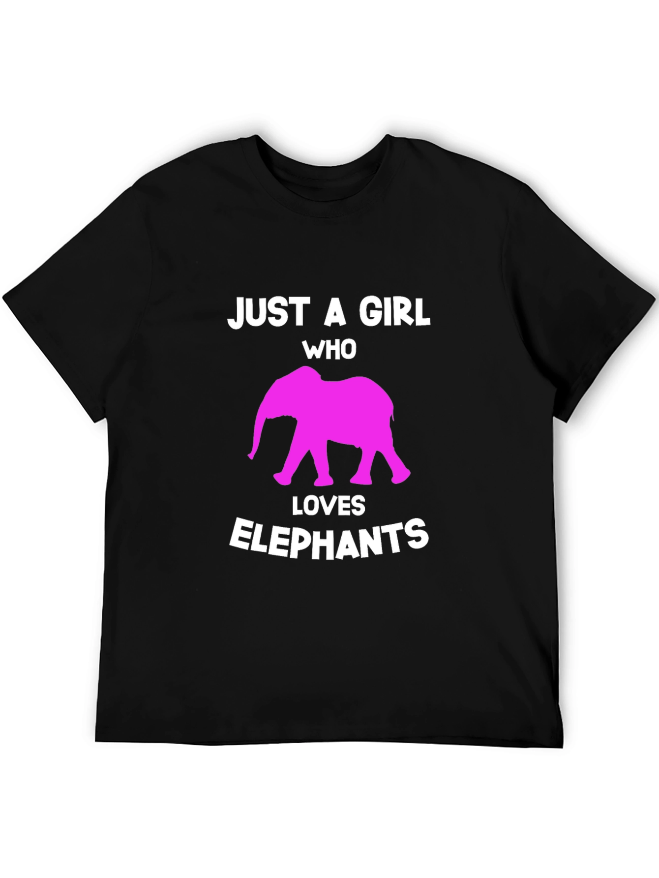 Camiseta Negra Just a Girl Who Loves Elephants
