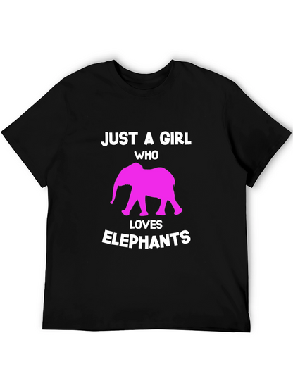 Camiseta Negra Just a Girl Who Loves Elephants