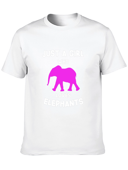 Camiseta Negra Just a Girl Who Loves Elephants