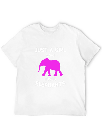 Camiseta Negra Just a Girl Who Loves Elephants