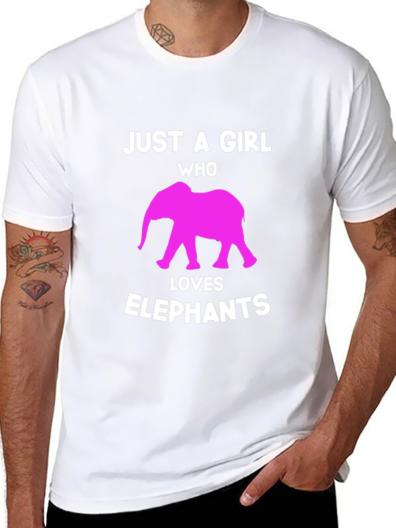 Camiseta Negra Just a Girl Who Loves Elephants