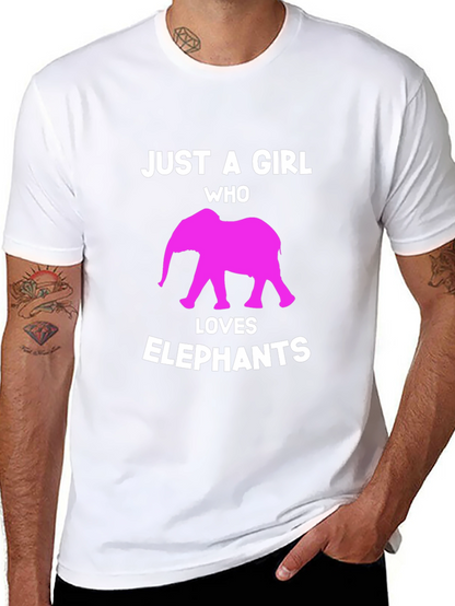Camiseta Negra Just a Girl Who Loves Elephants