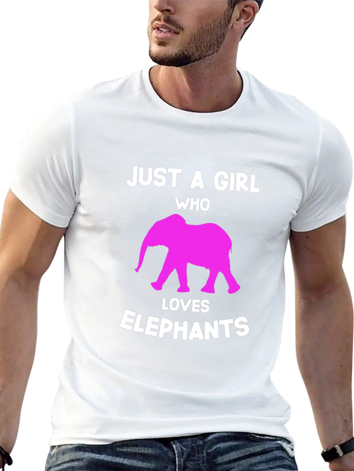 Camiseta Negra Just a Girl Who Loves Elephants