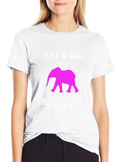 Camiseta Negra Just a Girl Who Loves Elephants