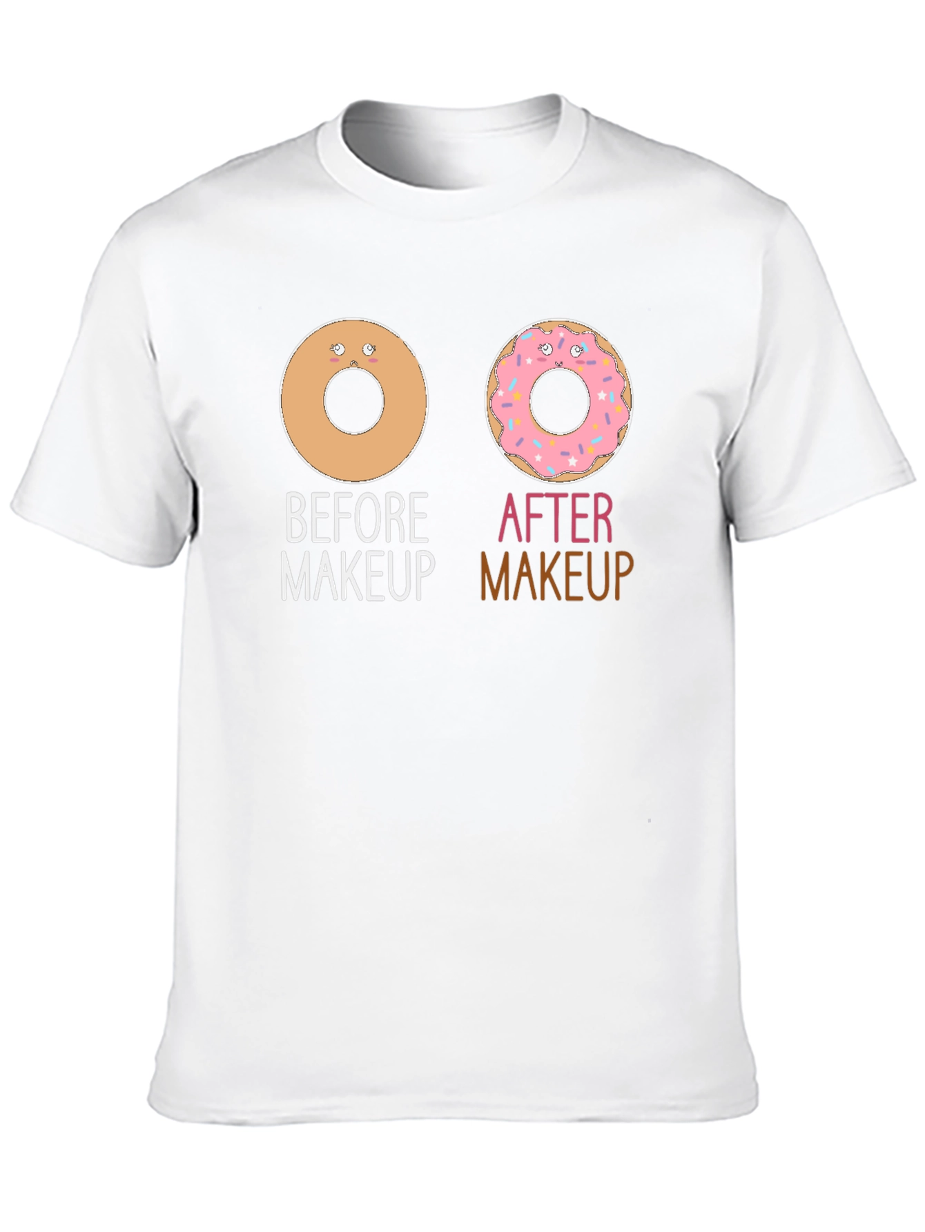 Camiseta Negra Donas Maquillaje Divertida