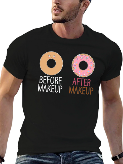Camiseta Negra Donas Maquillaje Divertida