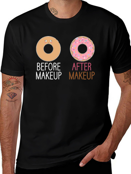 Camiseta Negra Donas Maquillaje Divertida