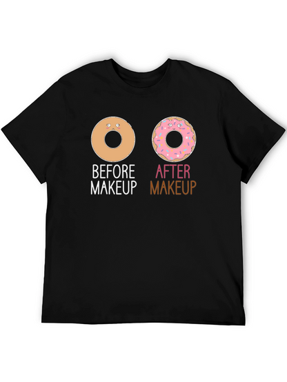 Camiseta Negra Donas Maquillaje Divertida