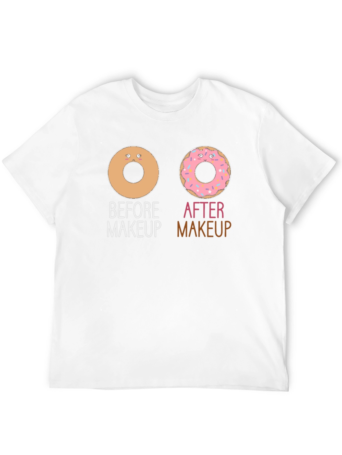 Camiseta Negra Donas Maquillaje Divertida